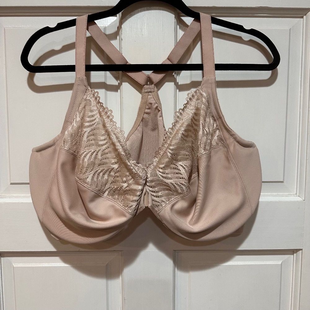 Glamorise Woman's Nude Elegance Front Close Wonderwire Bra 48DD